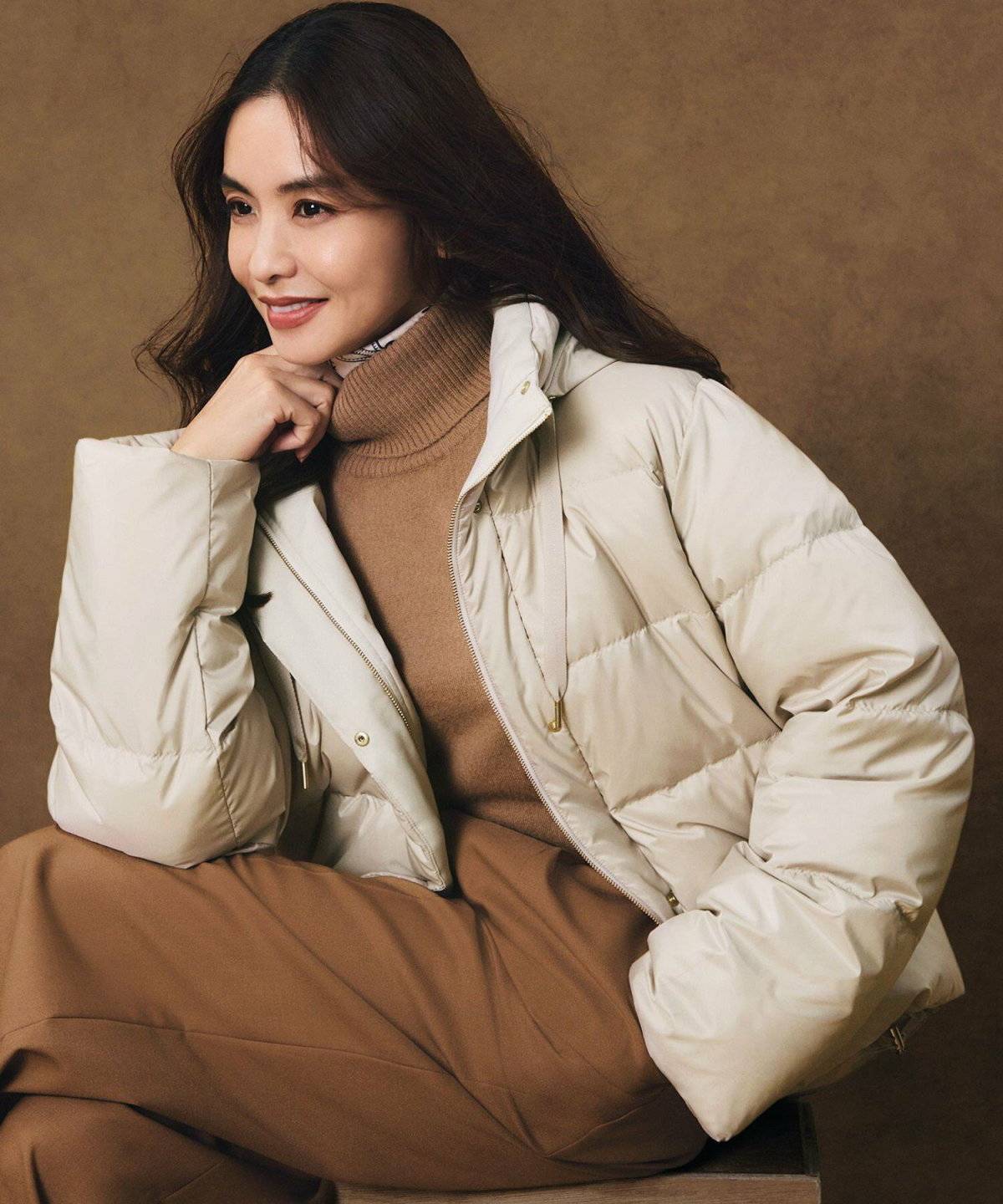 冬コーデの女性