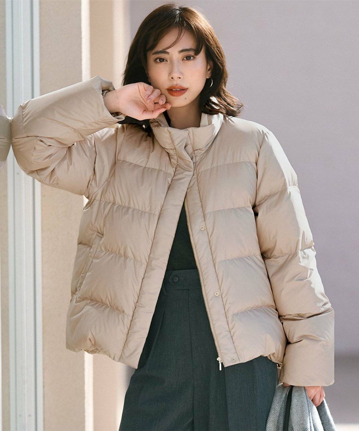 冬コーデの女性