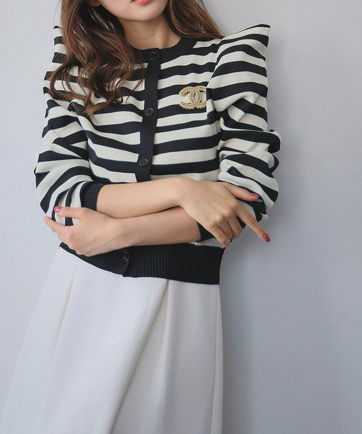 スカートコーデの女性