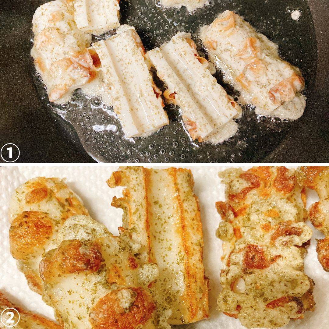紀文公式の「焼ちくわのフライパンで作る磯辺揚げのレシピ」のレシピ