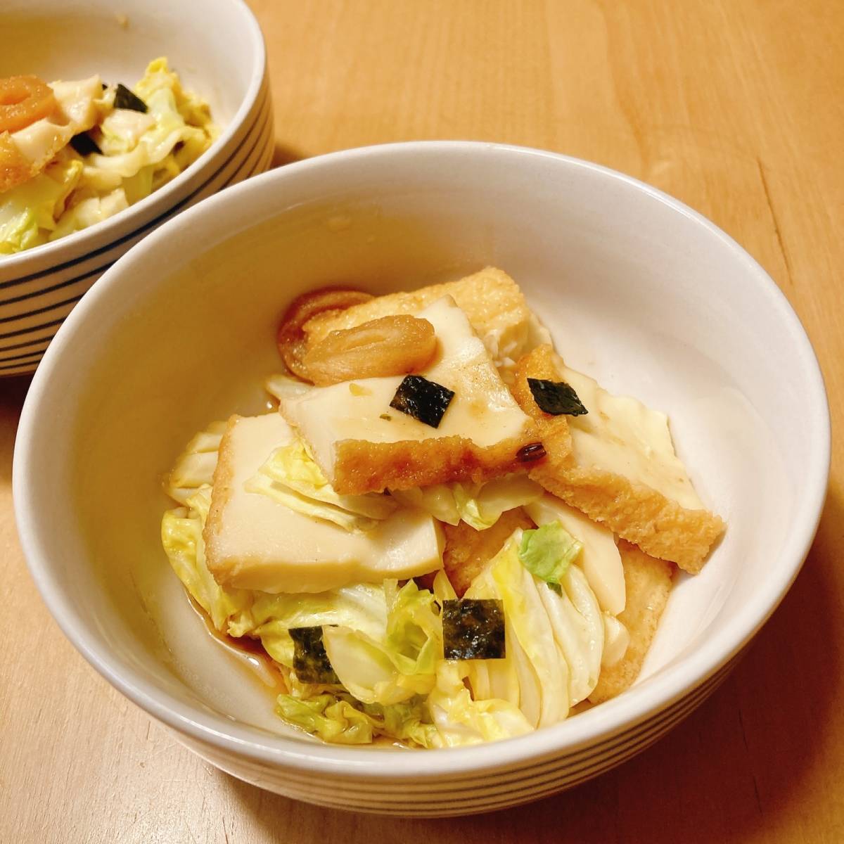 永谷園公式の「レンチン！白菜と厚揚げのあっさり煮」のレシピ