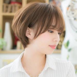  前下がり丸みボブ 