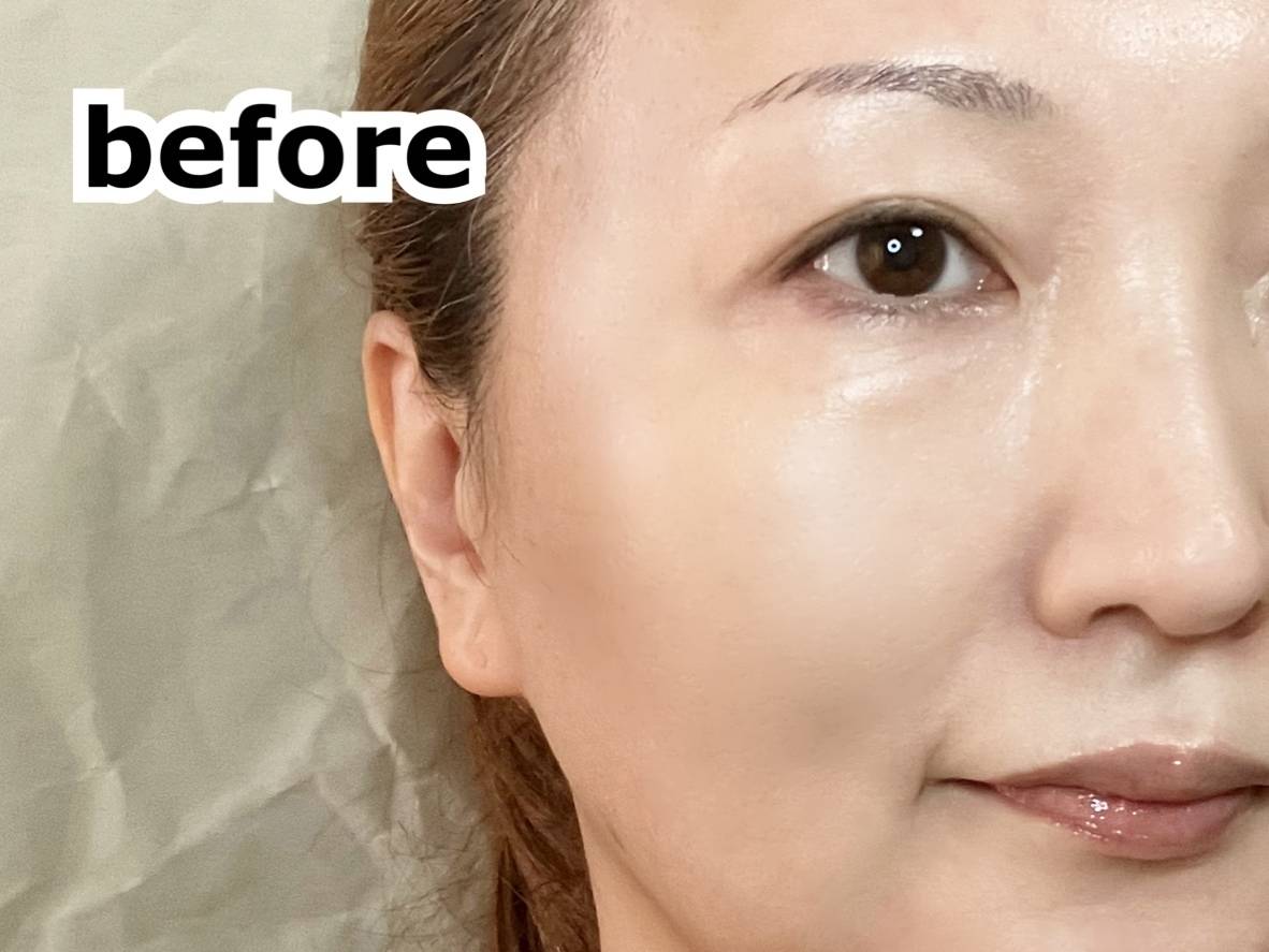 FASIO ファシオ エアリーステイBBティントUV 02 ライトベージュ before すっぴん スキンケア後