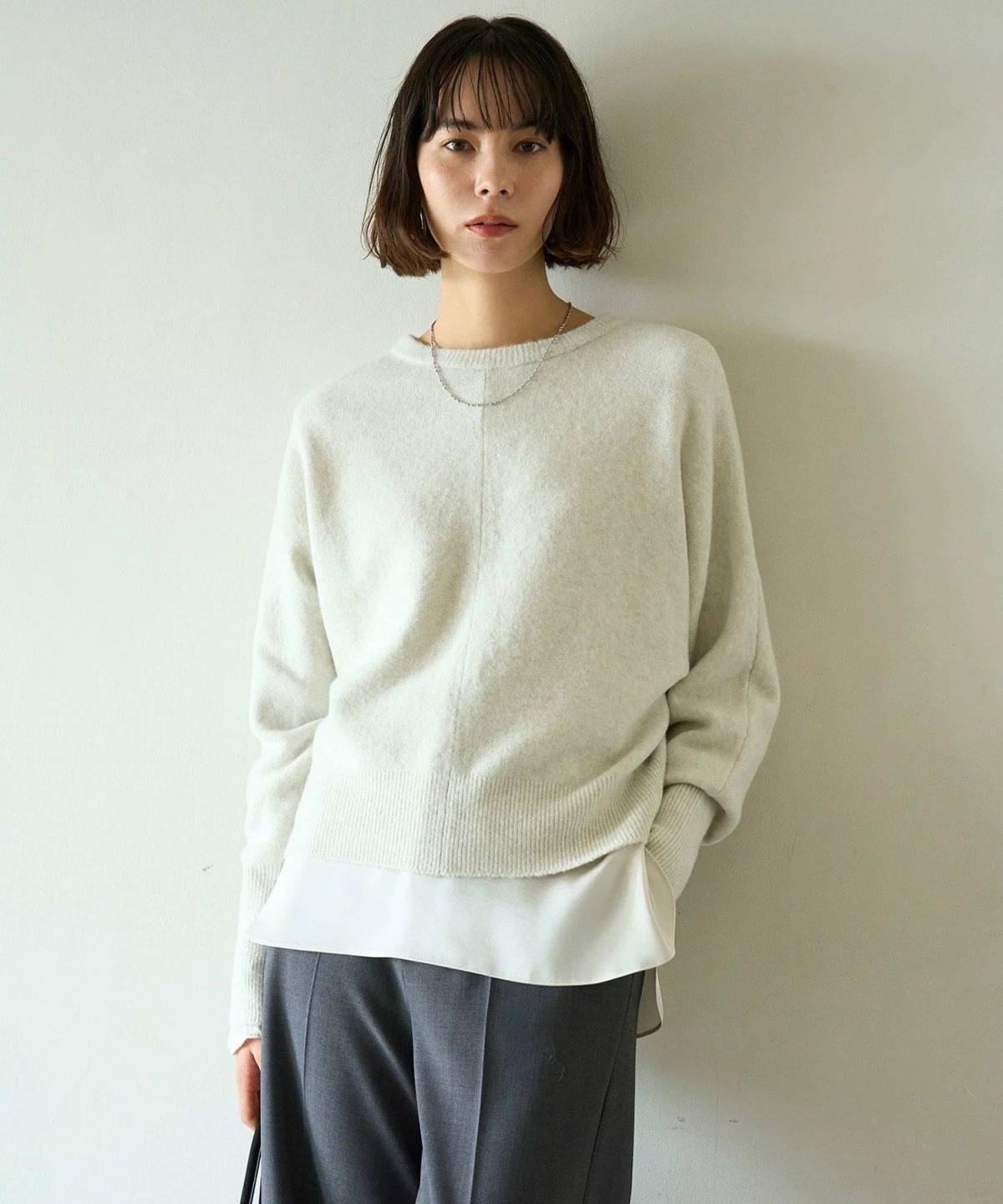 UNFILO ふわふわニット 2WAY パールボタンカーディガン