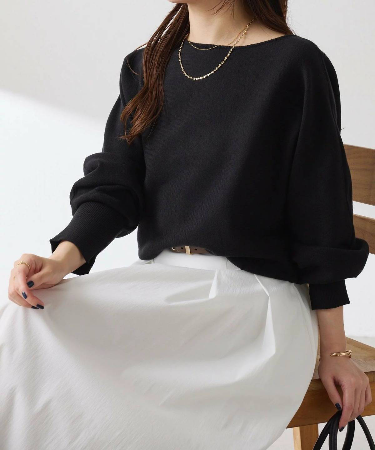 COLLAGE GALLARDAGALANTE 袖リブ2WAYドルマンニット