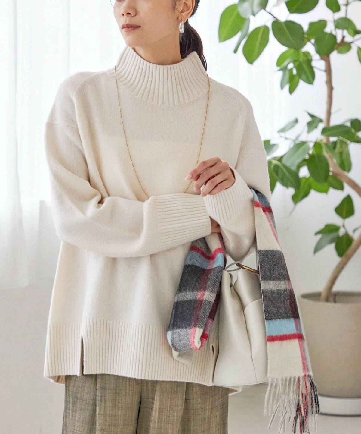 SHIPS ウール カシミヤ ハイネック プルオーバー