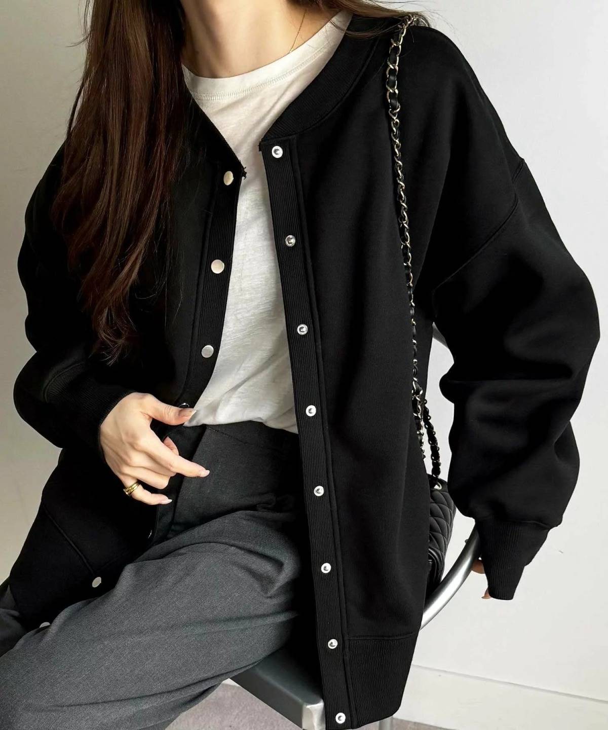 GeeRA 前後2WAY裏起毛スウェットカーデ