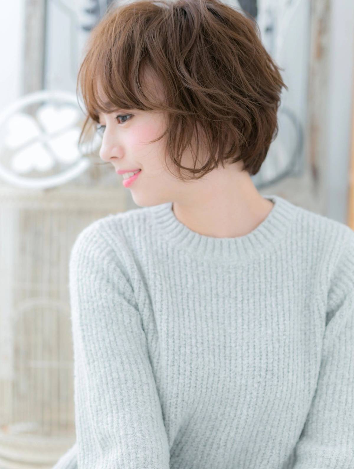 Aラインのゆるふわボブ