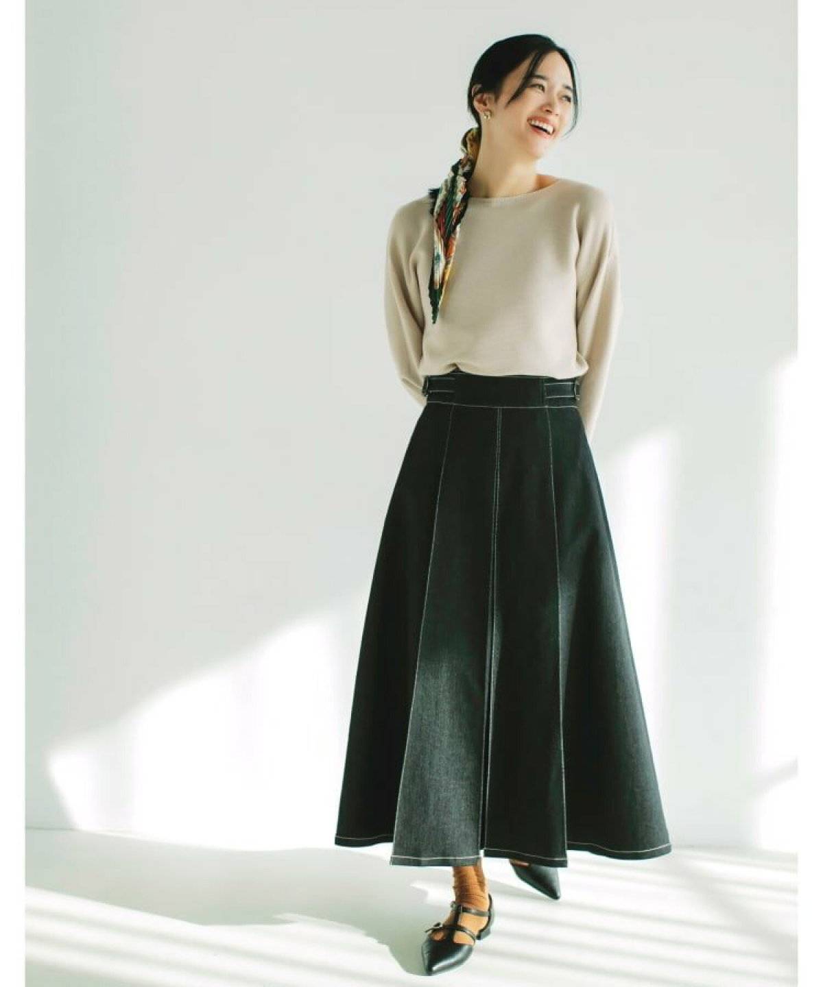 デニムスカートコーデ