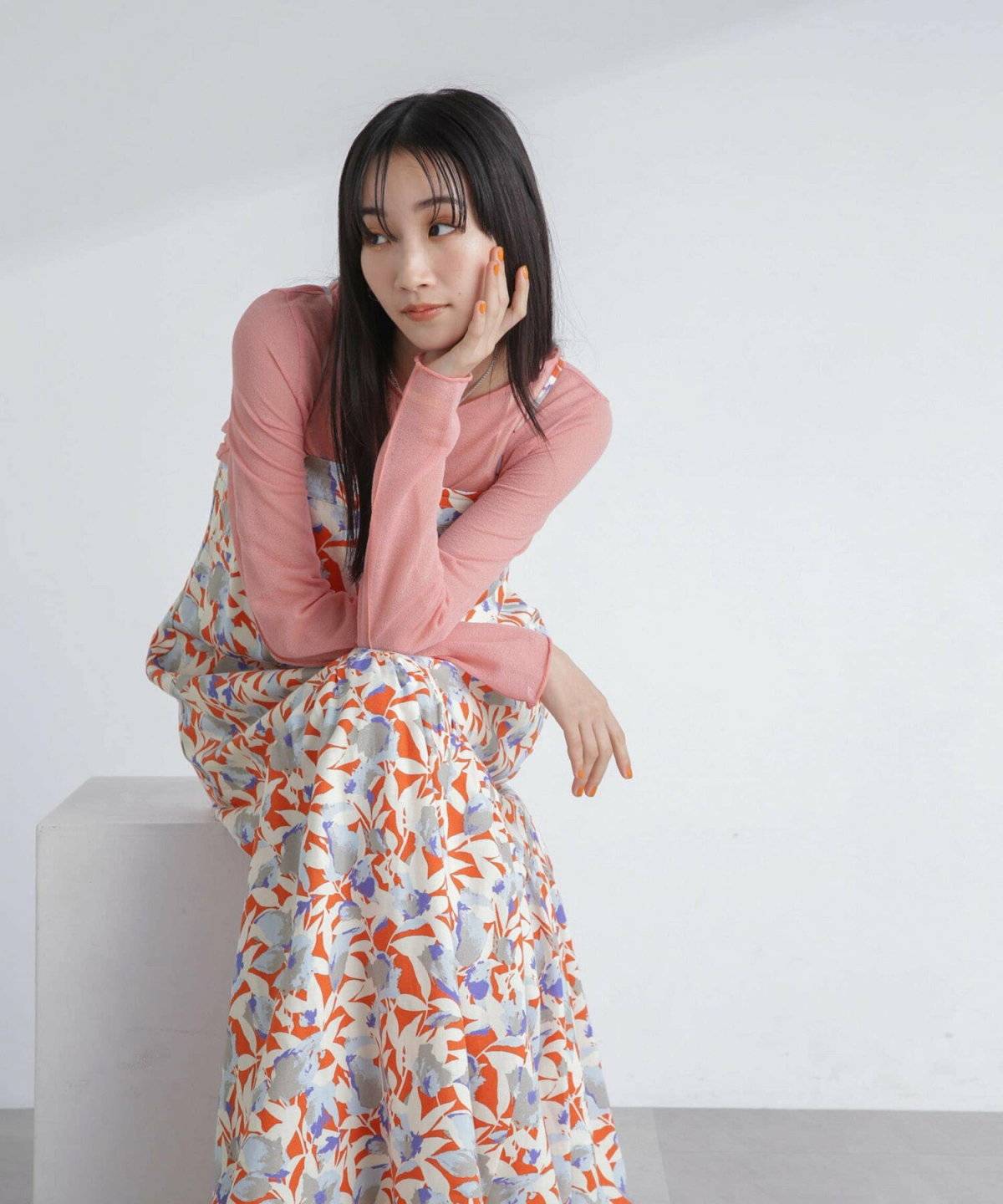 キャミワンピースコーデ