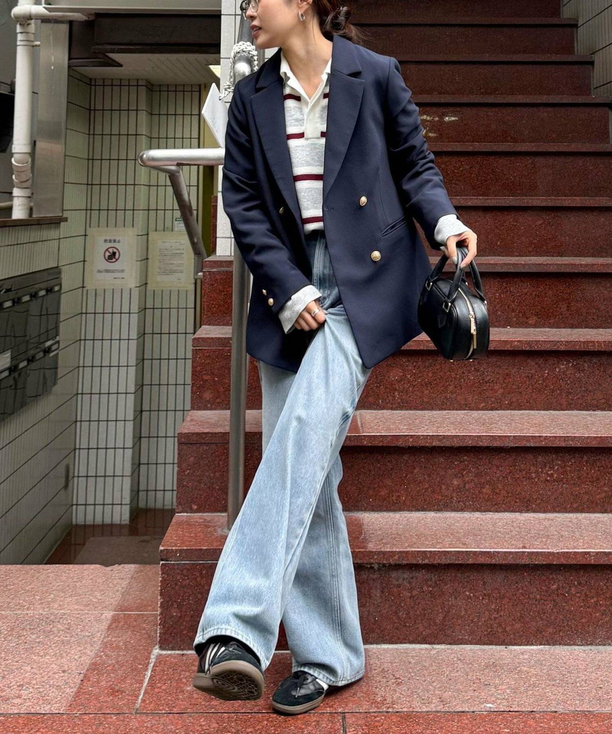 デニムパンツコーデ