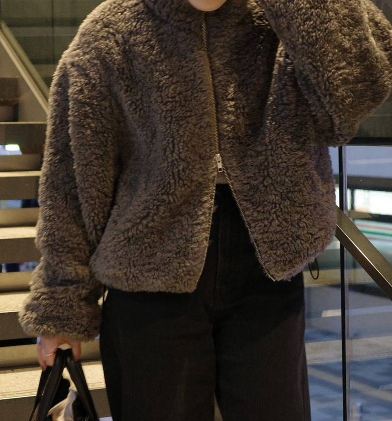 ショート丈ダブルジップボアコート