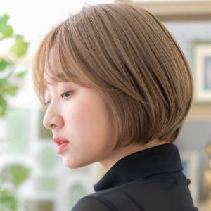  まとまりやすい丸みボブ 