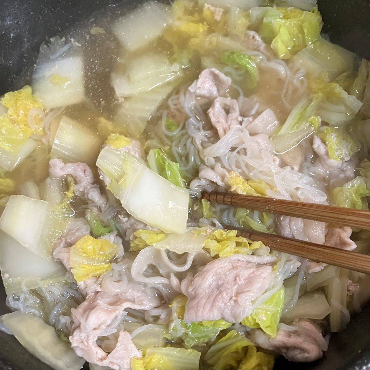 JAグループ公式の「外葉も使って♪牛こま肉と白菜の煮物」のレシピ