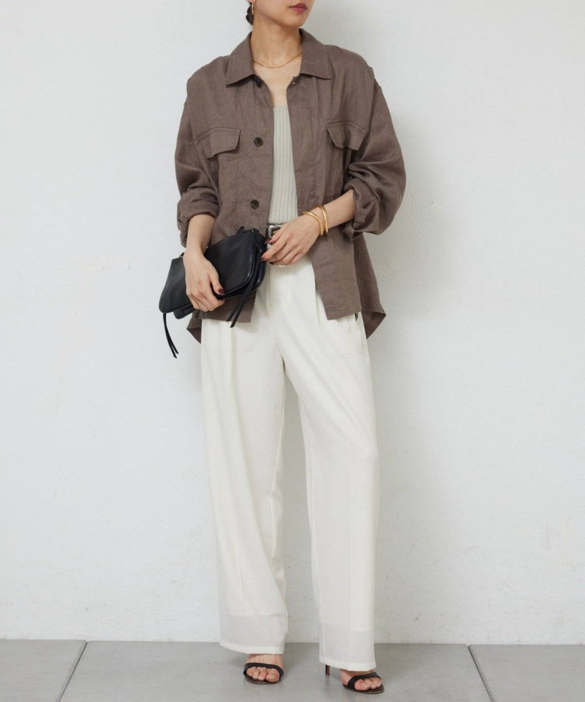 ミリタリーシャツコーデ