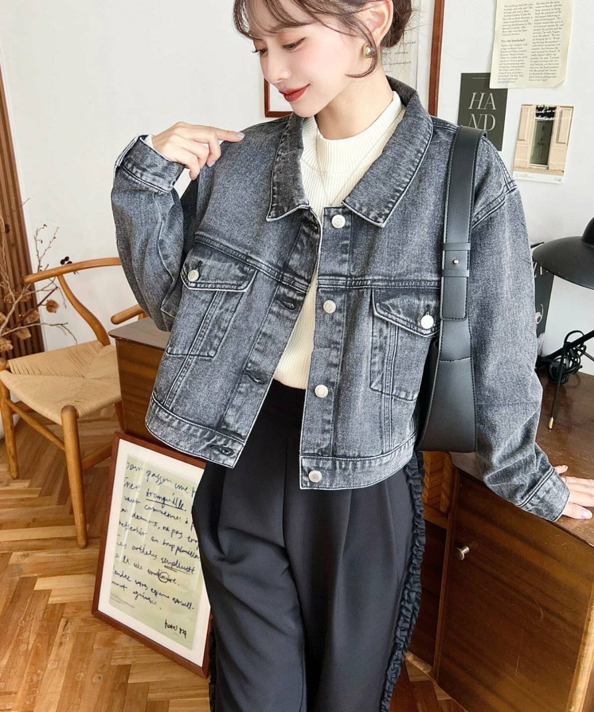 デニムジャケットコーデ