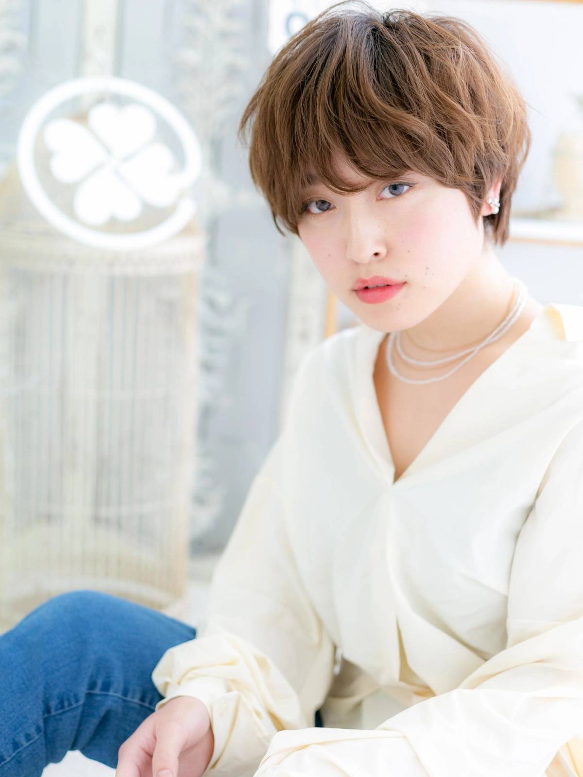 くせ毛風マッシュショート