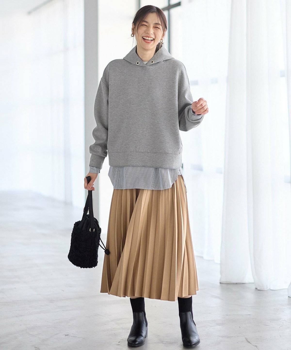 冬コーデの女性