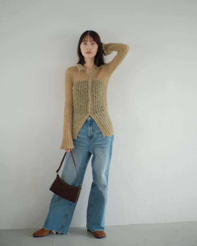 シアーカーディガンで透け感を楽しむ♪