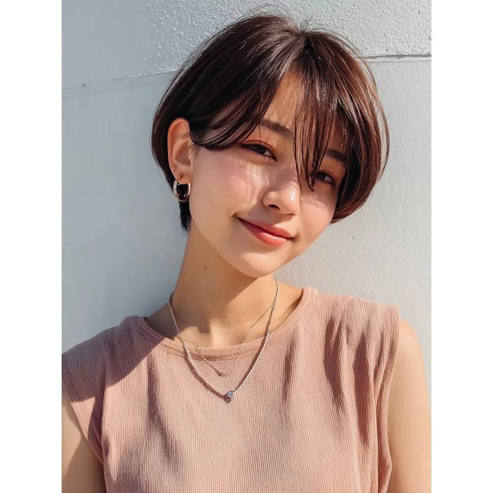 長め前髪のエレガントショート