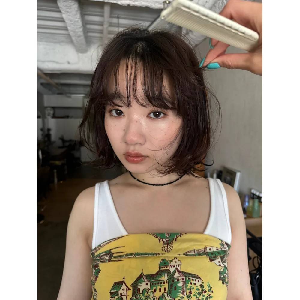 くせ毛風ラフボブヘア