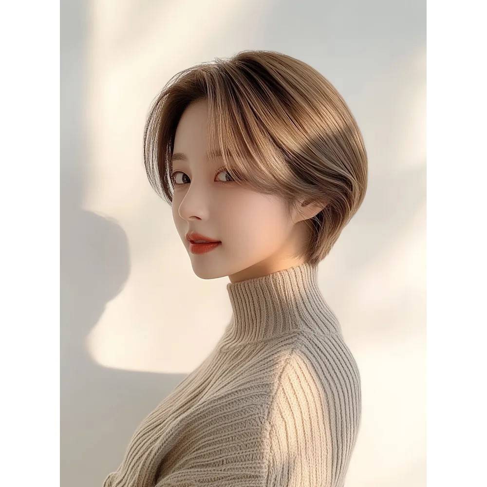 センターパートの美人ショート