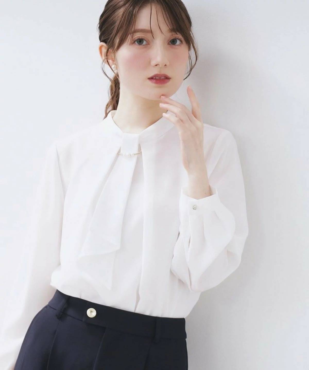 index ボウタイタックブラウス