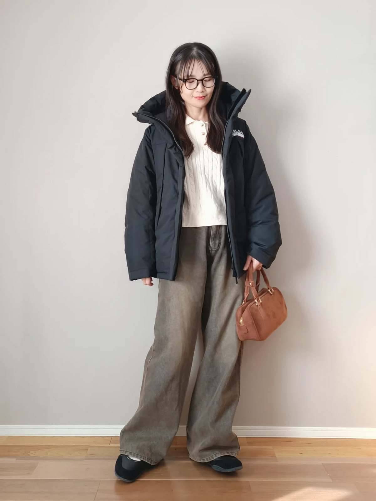 ポロニット×デニムパンツ