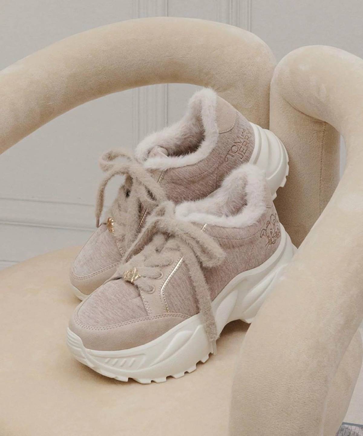 RANDA【TOM and JERRY】ファーデザインスニーカー