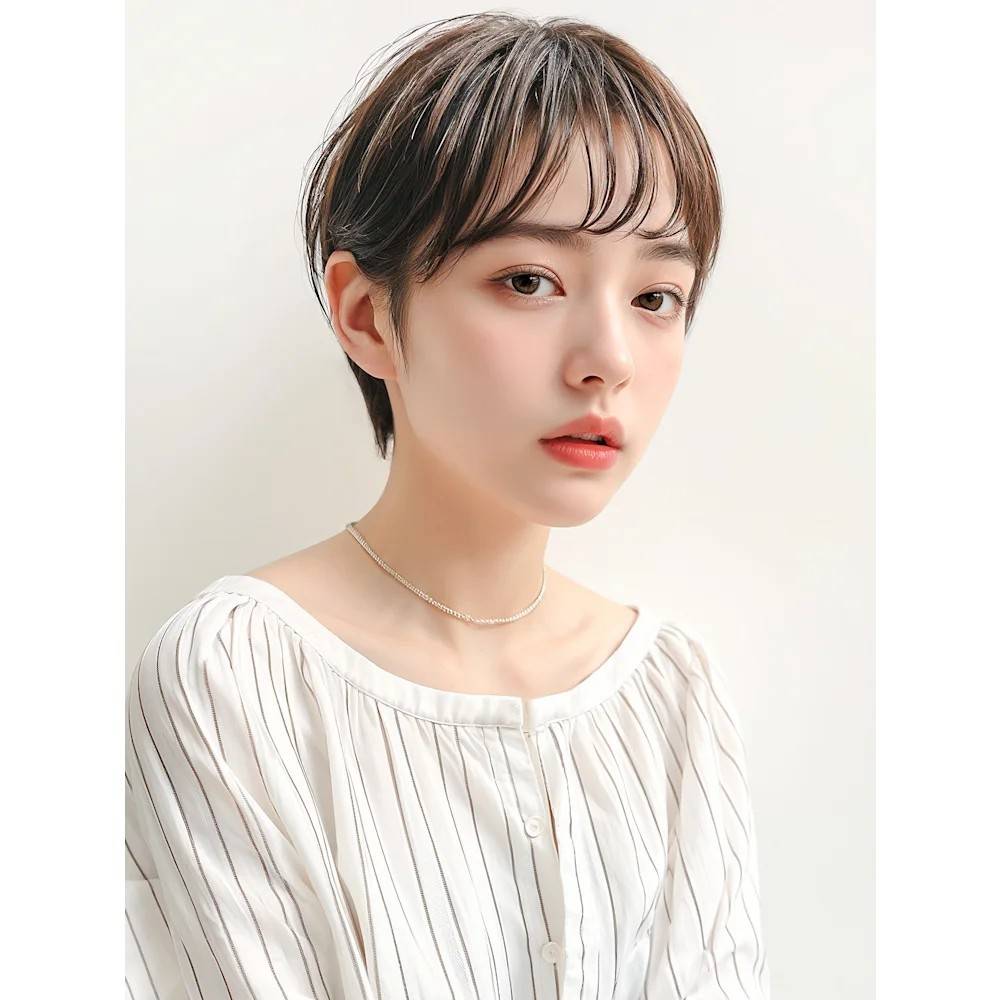 シースルーバングのフレンチショート