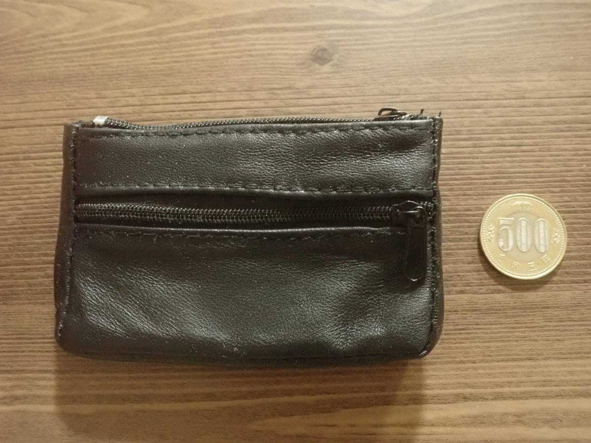ダイソーの本革小銭入れ(両面ファスナー付)