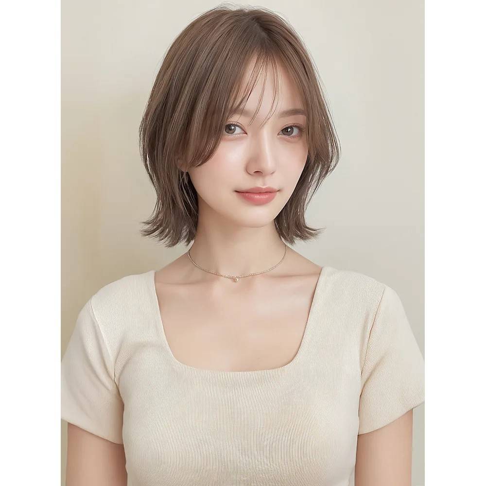 透明感カラーの韓国風ボブ