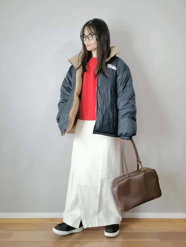 赤ニットをアクセントにする！