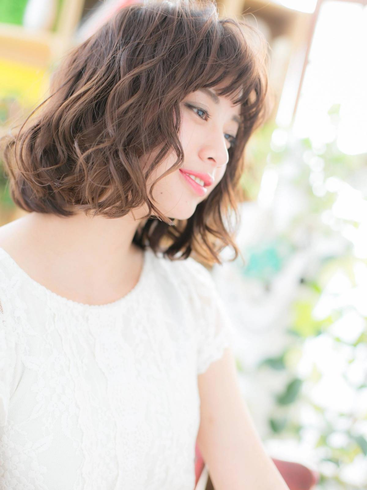 カール強めのパーマボブ