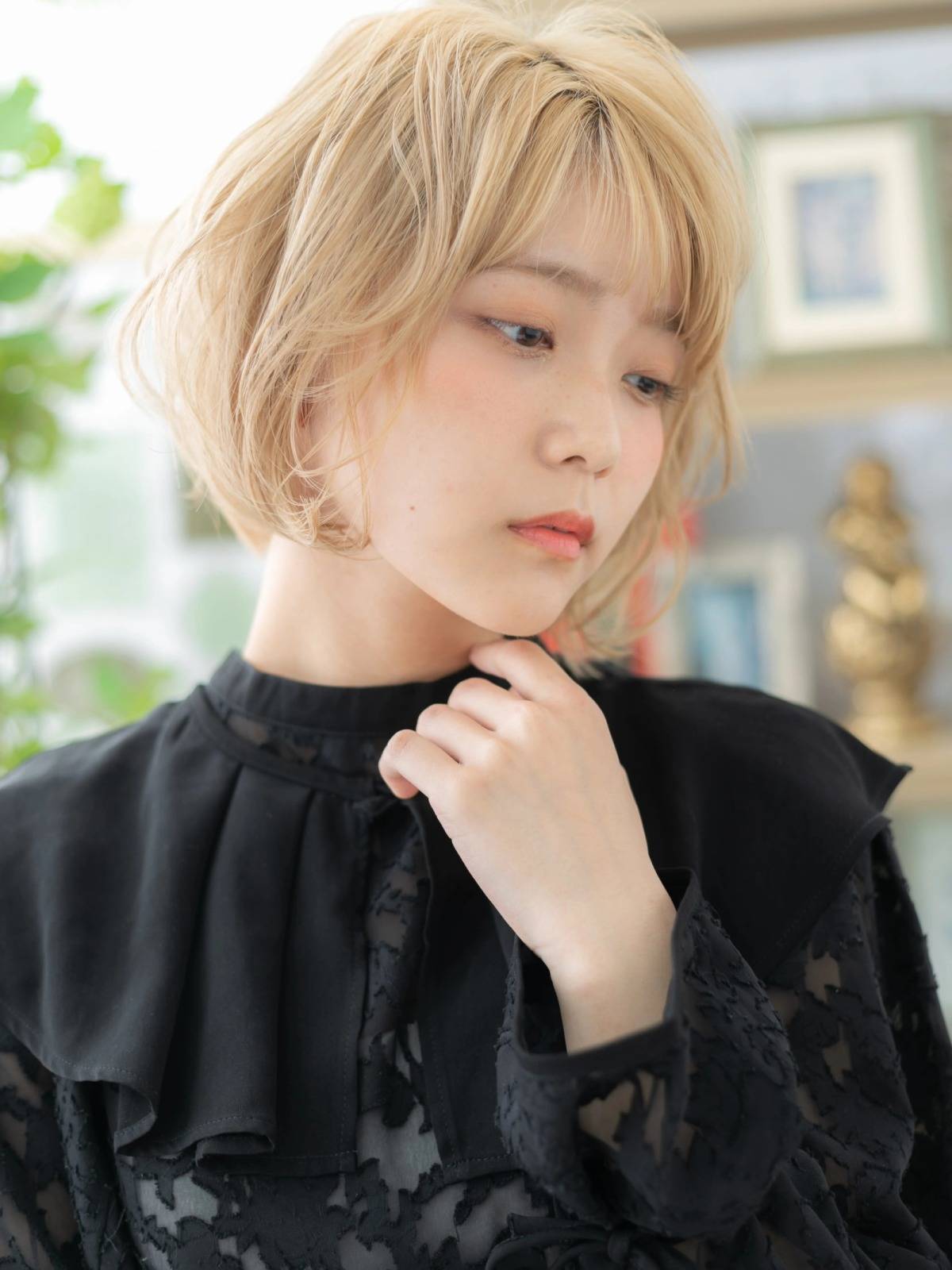 外国人風ハイトーンボブ