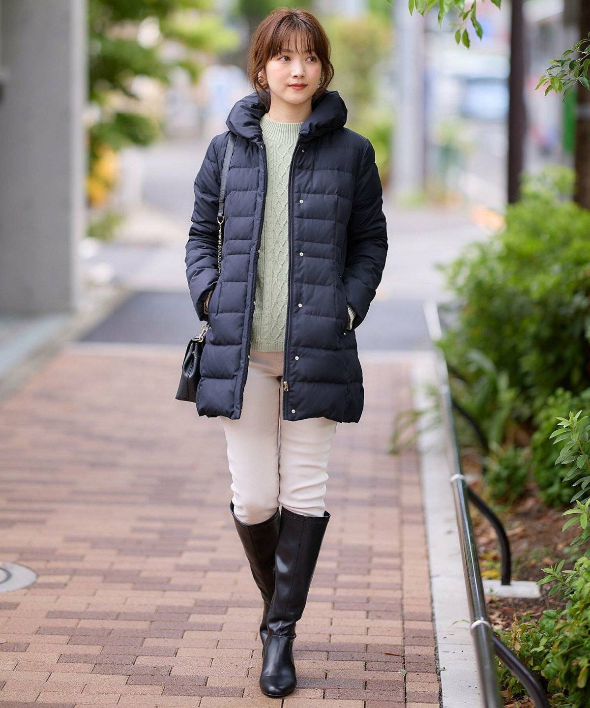 ロングブーツで足元防寒