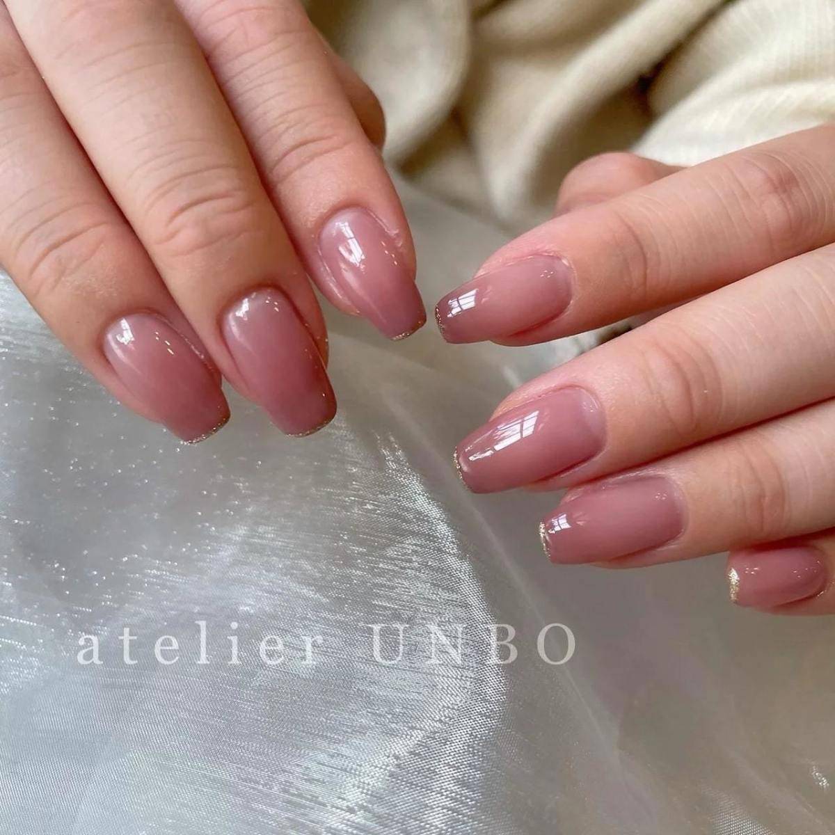 ラメ×フレームネイル