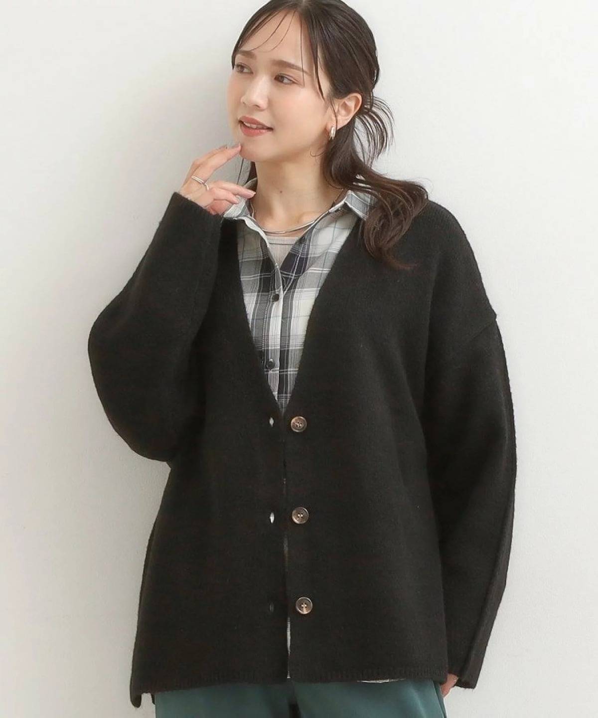 SHOO・LA・RUE ふわっと軽く羽織れる オーバーサイズカーディガン