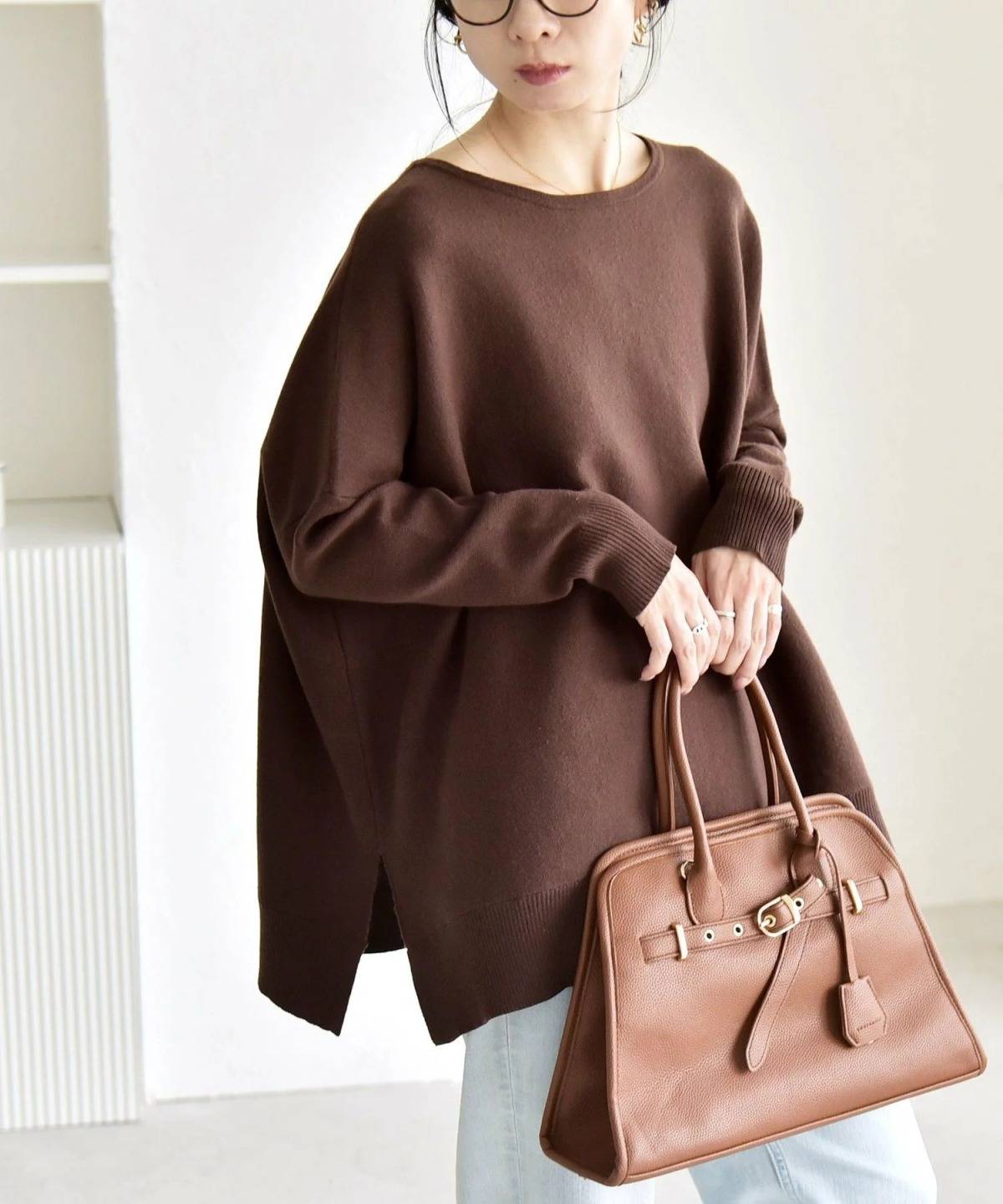 SHIPS ボートネック ワイド ニット プルオーバー