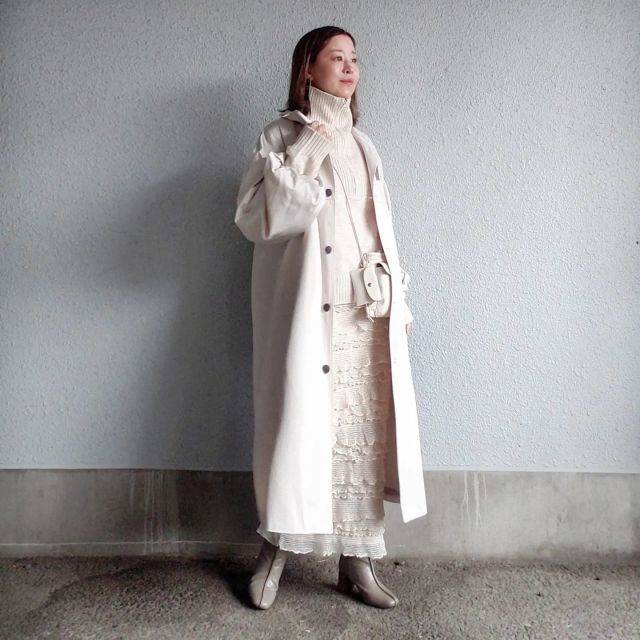 オールホワイトコーデ