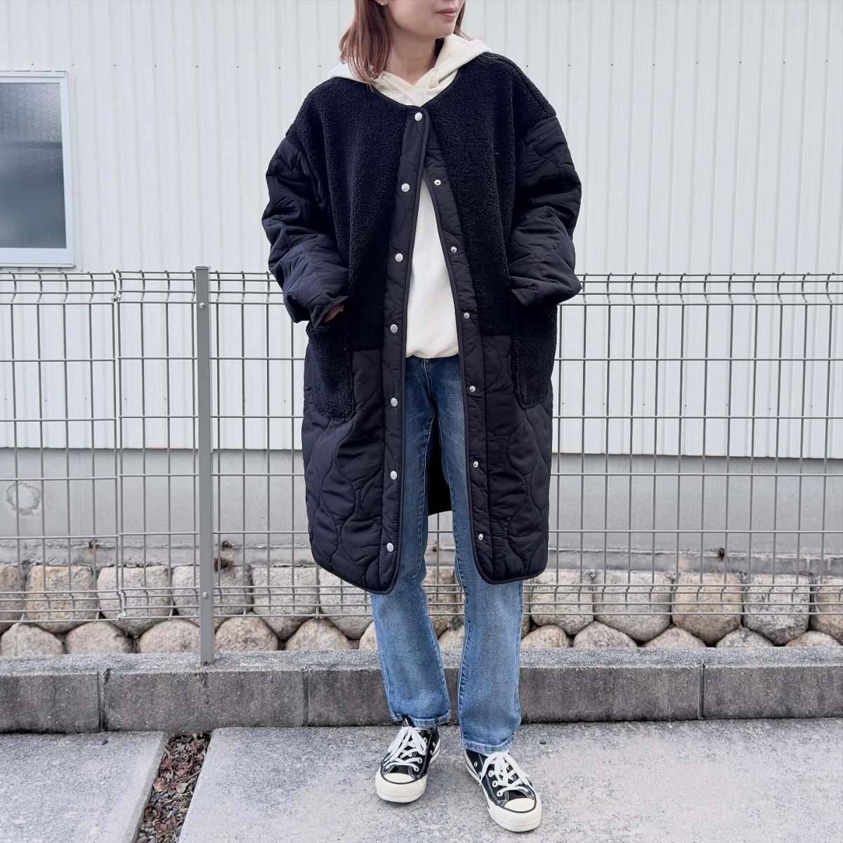 ボアアウター×パーカー