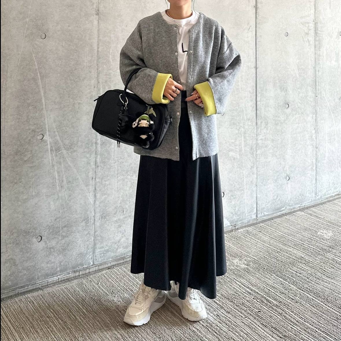 カーディガン×ロングスカート