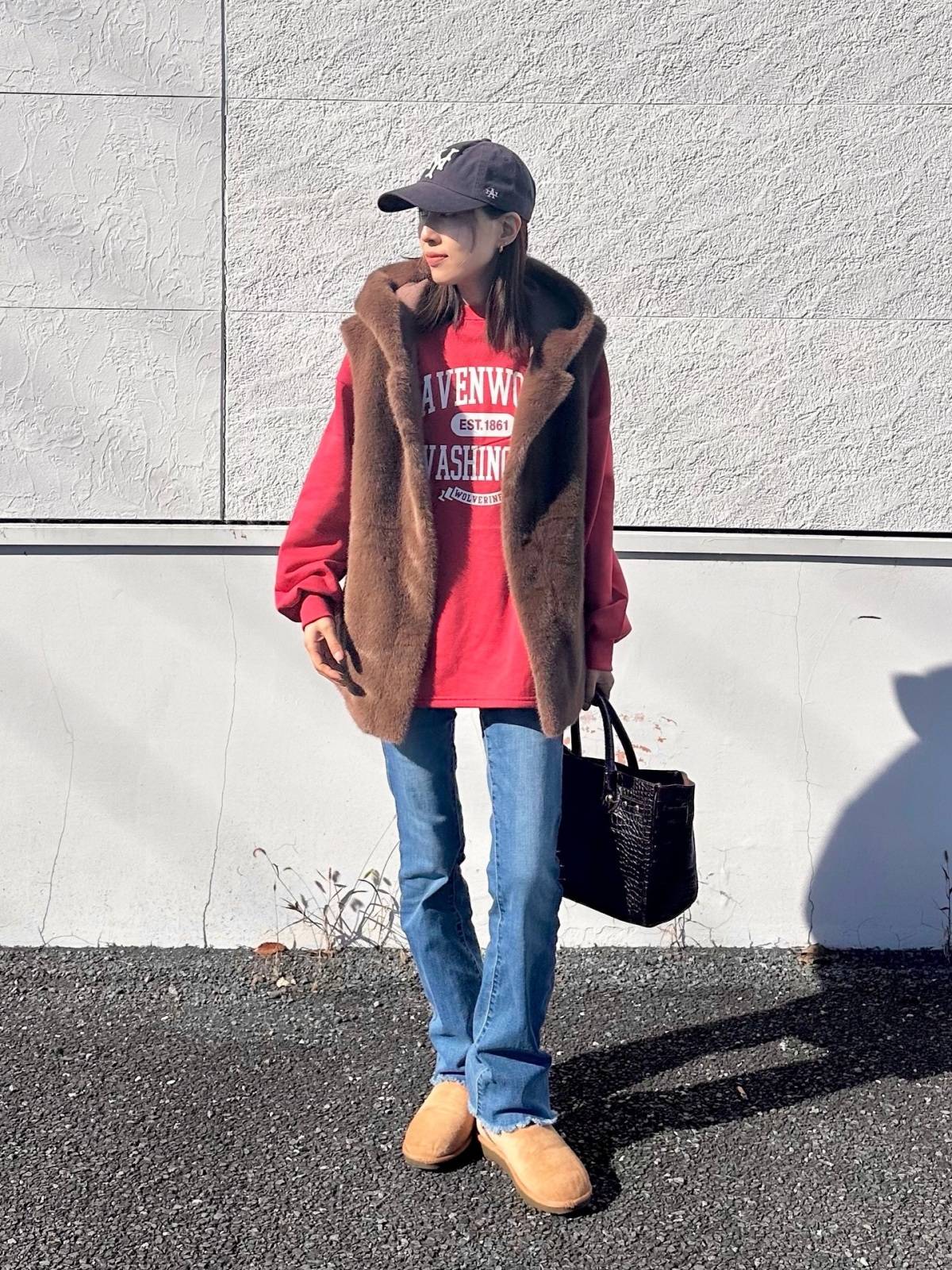 トップスの重ね着が◎