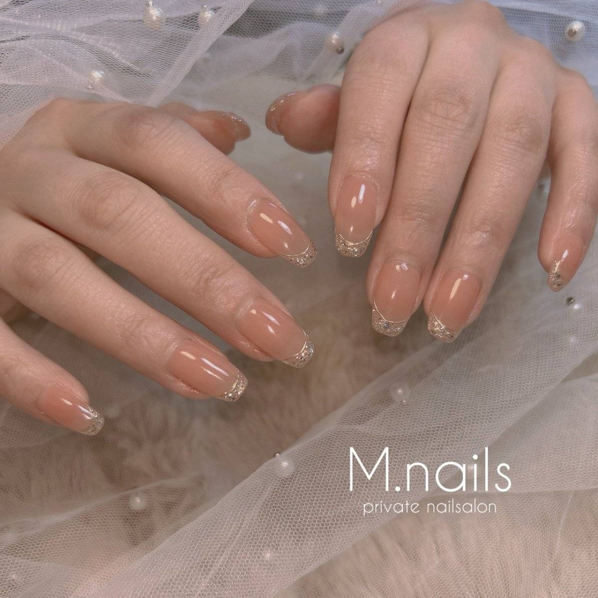 オレンジピンクネイル