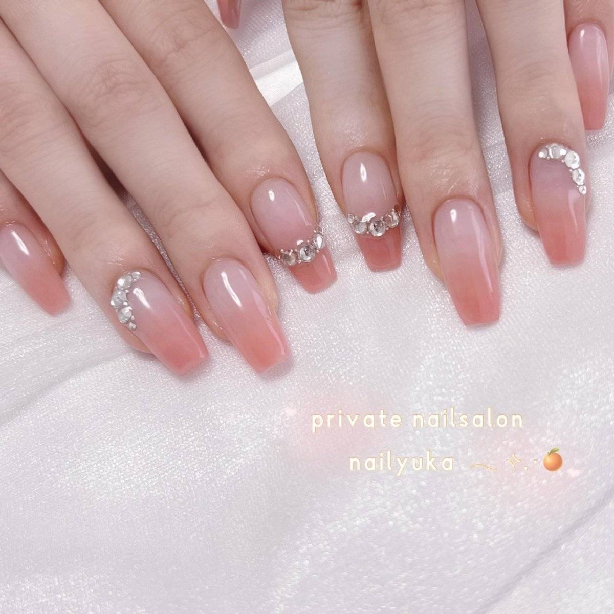 オレンジピンクネイル