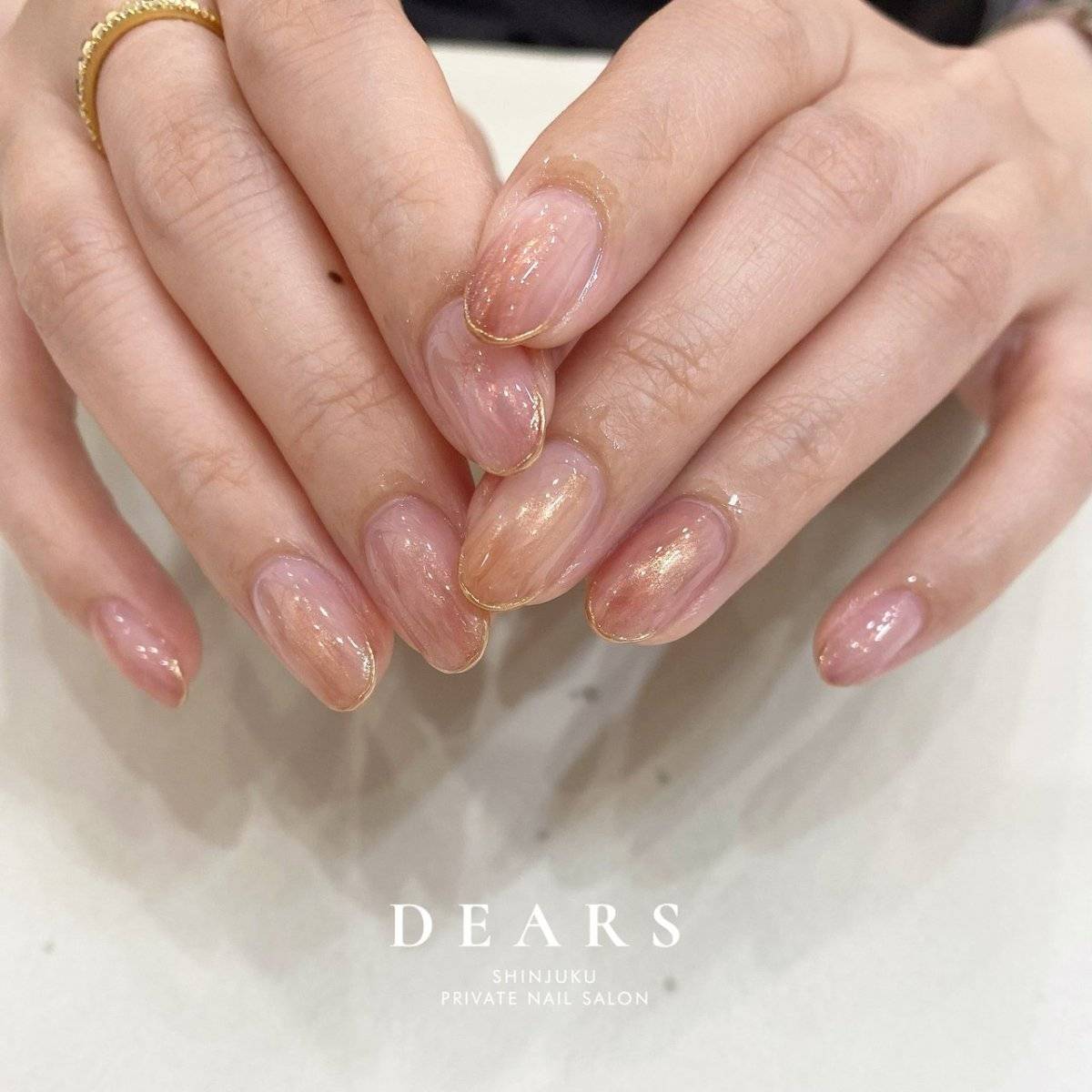 オレンジピンクネイル