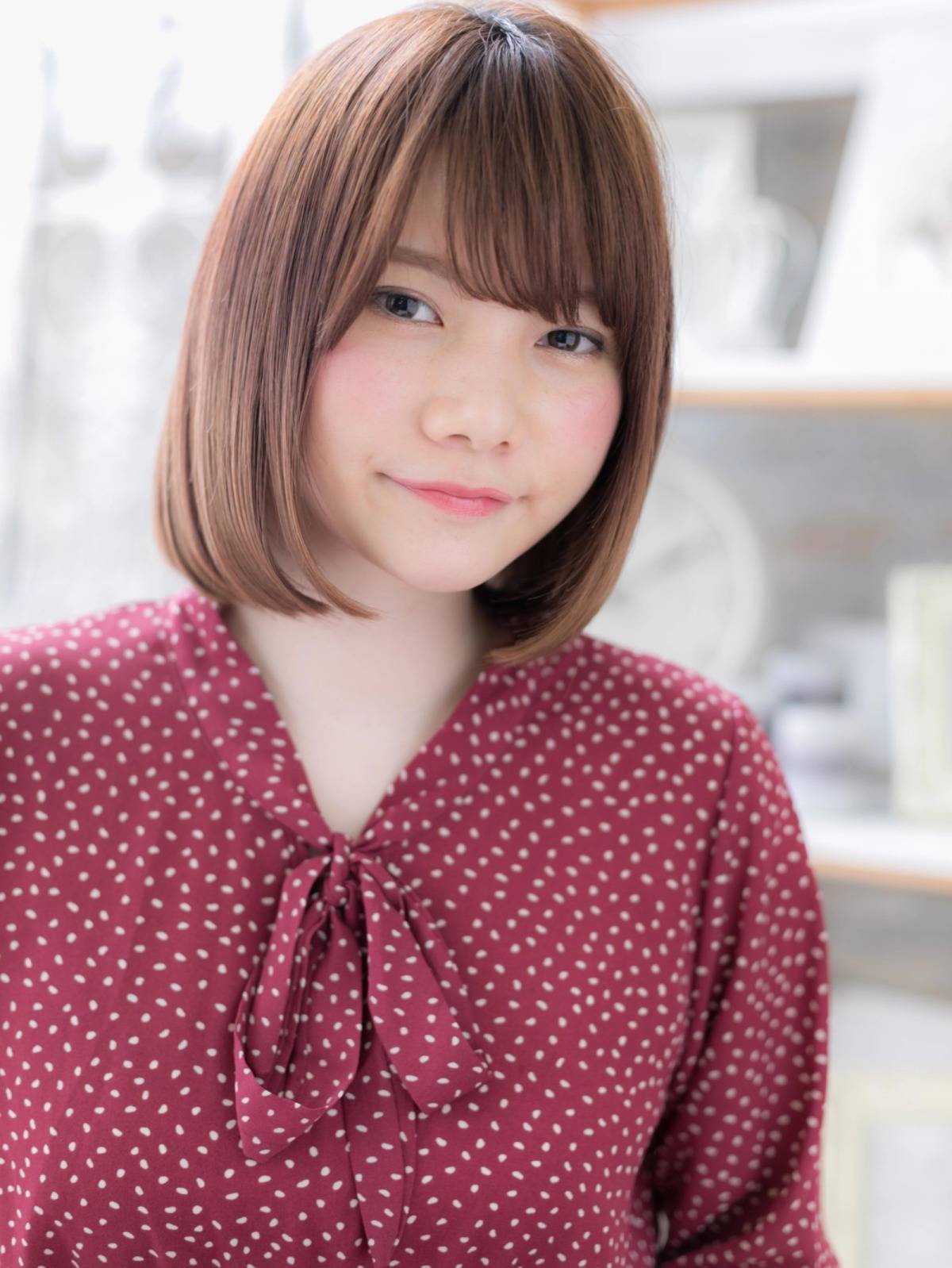 ブラウンカラーのナチュラルボブ