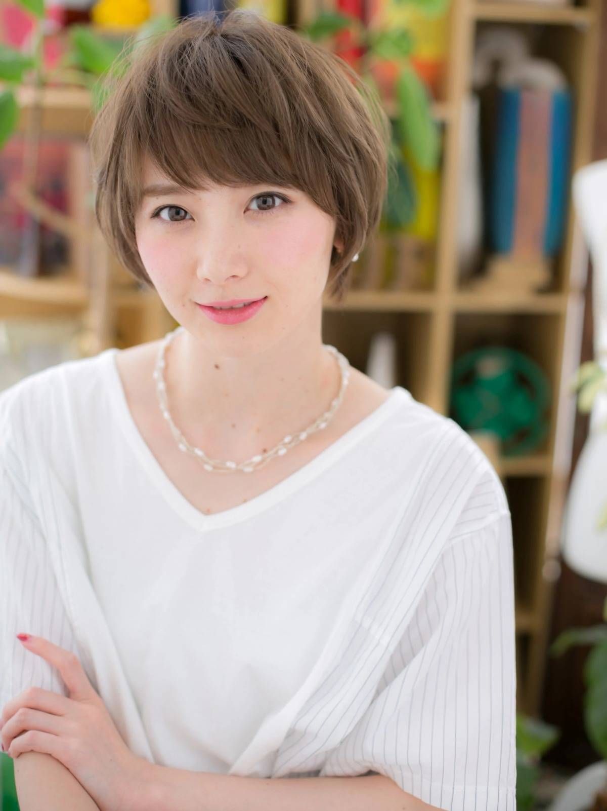 ベージュカラーレイヤーショート