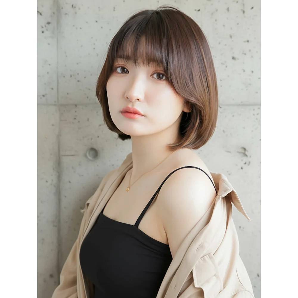 前髪ありのクラシカルボブ