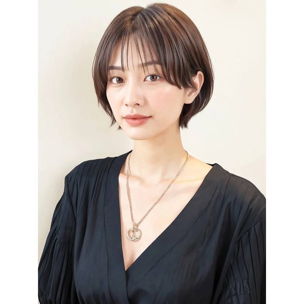 くすみベージュのマッシュショート